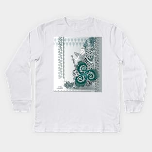 Celtic fairy holding sword Kids Long Sleeve T-Shirt